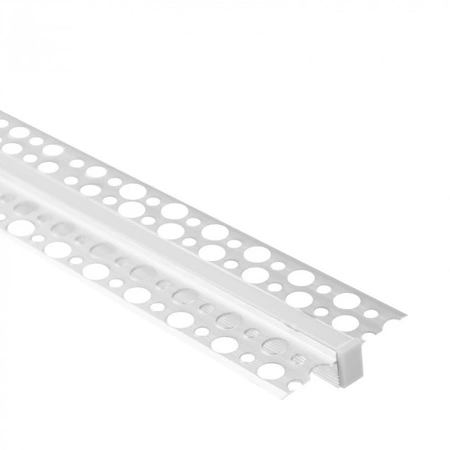 Aluminium-LED-Profil für Gipskarton REGIPS Unterputz eloxiert 1m mit mattiertem Diffusor für LED-Streifen + Kappen Ecolight GPW Serie