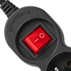 Netzverlängerungskabel Geerdete Steckdosenleiste 3 Steckdosen 1.5m ON/OFF Schalter Schwarz Kabel Lendo Lumiled