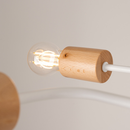 Kronleuchter Deckenleuchte 8x E27 Naturholz Weiß Timbo Peach Puff SL.1667 Sollux