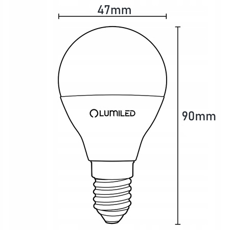 Lampen E14, Glühbirne P45 10W = 75W 990lm 3000K 180° warm LUMILED