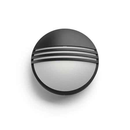 Gartenleuchte LED Wandleuchte YARROW myGarden 6W 2700K IP44 Rund Schwarz PHILIPS