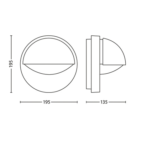 Gartenleuchte LED Wandleuchte JUNE myGarden E27 IP44 Rund Anthrazit PHILIPS
