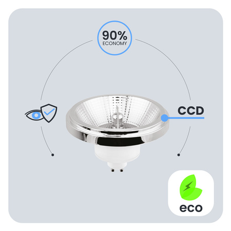 LED Lampen GU10, Glühbirne ES111 Dimmbar 15W = 100W 1521lm 38° 3000K warm Silber LUMILED