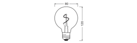 LED-Lampe G120 Vintage E27 1.8W 30lm 2200K Warm 320° Amber Filament Vintage 1906 Osram