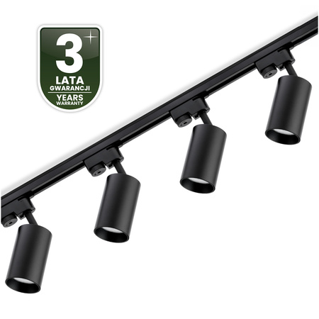 2m Stromschiene + 4x Schienenstrahler GU10 Schwarz SAGI LUMILED