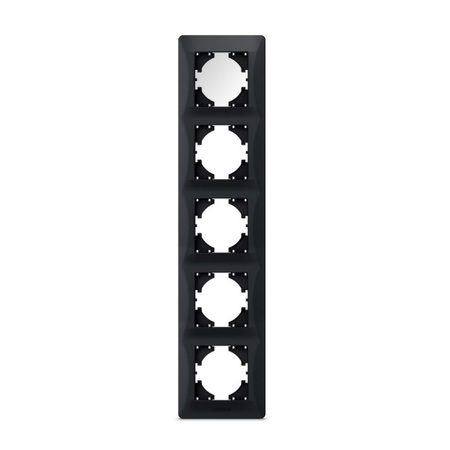Horizontaler Rahmen für Steckdosen Fünffach Aufputz Schwarz BINERA VIDEX