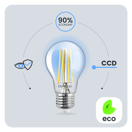 6x LED-Lampe E27 A60 7W = 60W 810lm 4000K Neutral 360° FILAMENT LUMILED