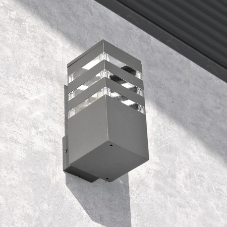 Garten-Wandleuchte gerade LED-Fassadenleuchte E27 TEKSAS graphit GOLDLUX (Polux)