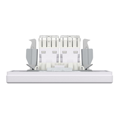 Computersteckdose 2x RJ45 Kat. 6 UTP mit Rahmen weiß SCHNEIDER ASFORA