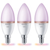 3x LED-Lampe E14 C37 4.9W = 40W 2200-6500K + RGB SMART WiFi Philips WiZ