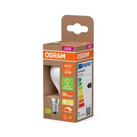 LED-Lampe P45 Ball E14 2.9W = 40W 470lm 2700K Warm 300° Dimmbar CLASSIC ENERGY EFFICIENCY Osram