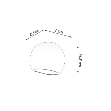 LED GLOBE E27 Wandleuchte halbrund lackiert weiß glänzend SOLLUX