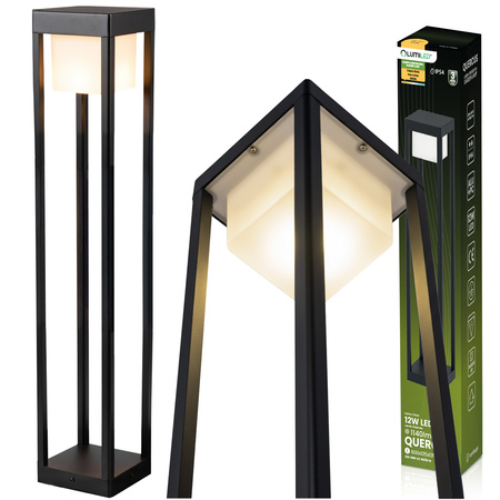LED 12W 3000K 80cm Schwarz QUERCUS LUMILED Outdoor Standing Post Gartenlampe