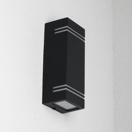 Gartenleuchte NELA Elevation Wandleuchte 2xGU10 IP44 Oben Unten Schwarz