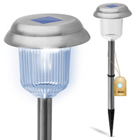 LED SOLAR Gartenlampe Chrom 6000K kaltweiß 41cm