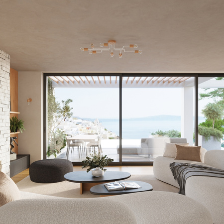 Wandleuchte E27 Naturholz Weiß Timbo Peach Puff SL.1664 Sollux