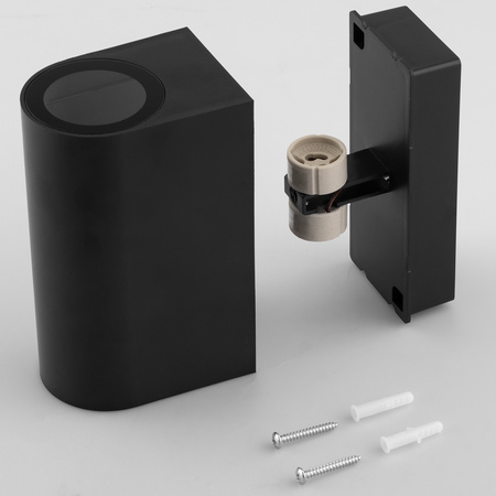 Wandleuchte Außen 2x GU10, Garten-Wandleuchte Schwarz ALLIUM LUMILED