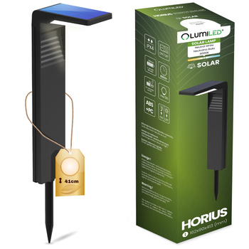 41cm HORIUS HORIUS 4000K IP44 LUMILED Solar Gartenmast LED-angetriebenes Licht