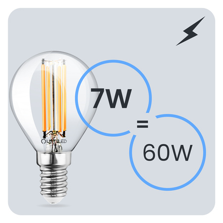 6x LED Lampen E14, Glühbirne P45 Kugeln 7W = 60W 806lm 360° 3000K warm Glühfaden LUMILED