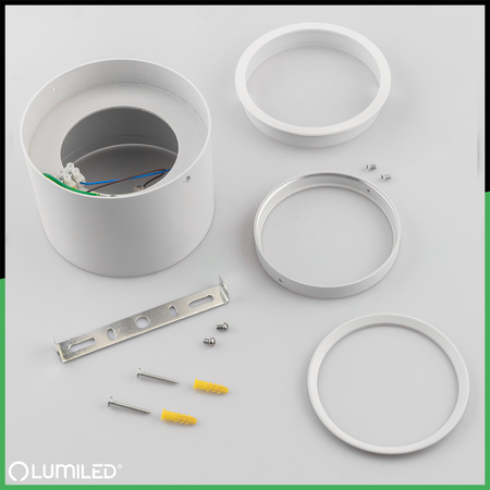 Aufputz HALOGEN SPOT TUBA Beweglich GU10 AR111 Rund Weiß 100mm TELES LUMILED