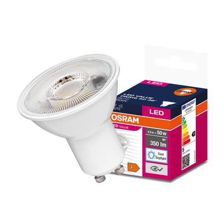 GU10 LED Leuchtmittel 4,5W = 50W 350lm 6500K kalt 36° OSRAM Value