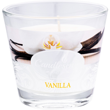 Dekorative Duftkerze im Glas Vanille