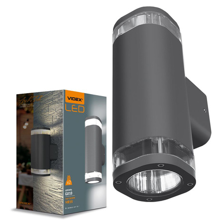 Außenwandleuchte IP54 2x GU10 Grau BRUNO Videx