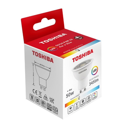 LED-Halogenlampe GU10 4W = 50W 345lm 4000K Neutralstrahler TOSHIBA