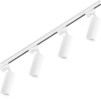 2m Stromschiene + 4x Schienenstrahler GU10 Weiß RITI LUMILED