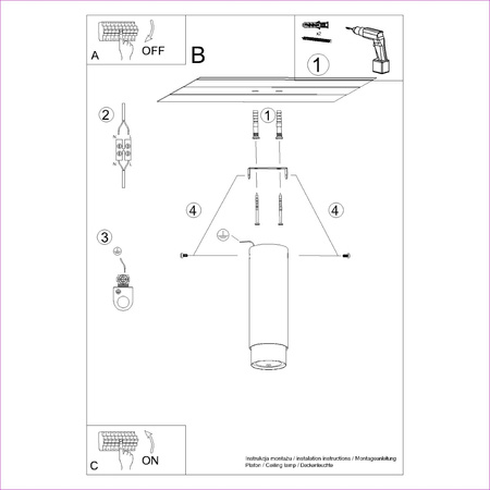 Deckenleuchte Leuchte Aufbauleuchte Tuba Spot GU10 Schwarz Chrom Nero Bittersweet Shimmer SL.1409 Sollux