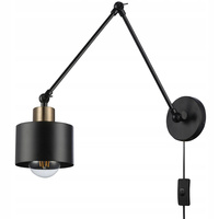 Wandsteckdose Aufbaulampe Beweglich E27 Schwarz Elza Masterled