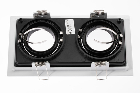 Einbaustrahler 2x GU10, Einbauspot HALOGEN Quadrat beweglich Weiß GEMINUS LUMILED