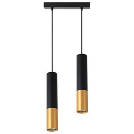 KEON 2xGU10 Verstellbare Pendelleuchte Schwarz und Gold MASTERLED