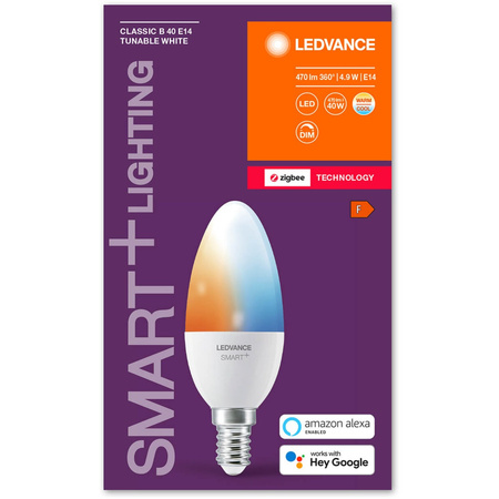 E14 B40 4.9W 470lm CCT LEDVANCE SMART+ ZigBee dimmbare LED Lampe