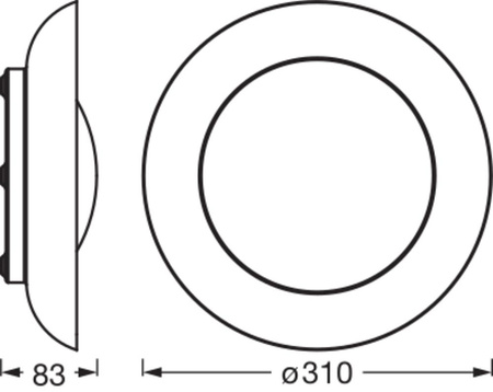 Plafond Badezimmer Deckenleuchte Anbau 19W 1000lm 3000K Warm Schwarz Grün IP20 Dimmbar Obris Ledvance