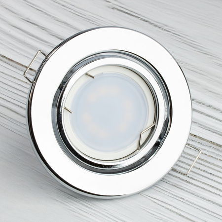 HALOGEN-Einbauleuchte beweglich rund Chrom GU10 MR16-Blech