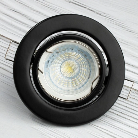 Einbaustrahler GU10, MR16 Einbauspot HALOGEN Runde beweglich Schwarz Blech LUMILED