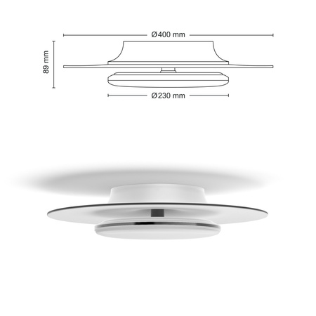 LED-Deckenleuchte Plafond 30W 3100lm 2700K Weiß Granat Philips