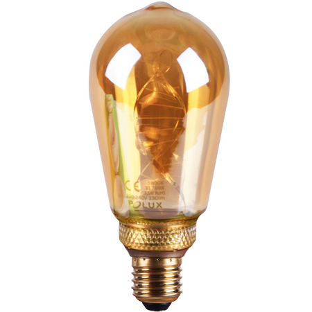 Dekorative LED Lampe E27 ST64 3,5W 130lm 1800K Warm 320° DecoVintage Amber Pillar GOLDLUX (Polux)