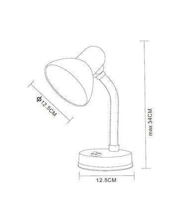 Schultischlampe für LED E27 GAMA KM4010-BL weiß KM LUMILED