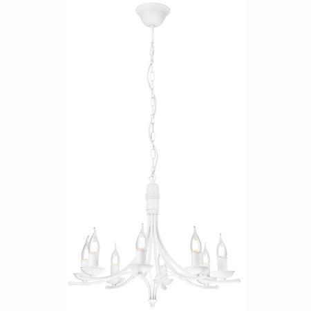 LUCY Decke Pendelleuchte 8xE14 Kronleuchter Weiß Klassisch LM-8.153 Lamkur