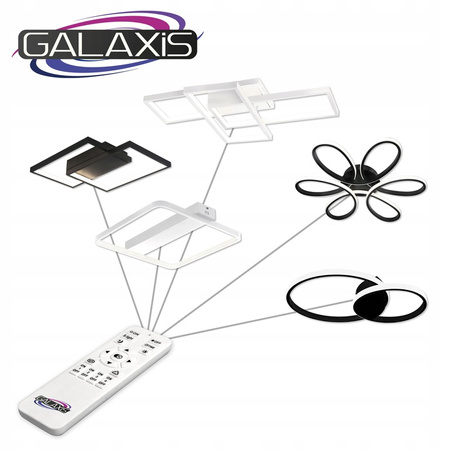 PLAFON LED Kronleuchter Deckenleuchte GALAXIS ARIES 54W 3000K-6500K schwarz + Fernbedienung