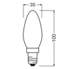 LED Leuchtmittel E14 B35 3,4W = 40W 470lm 2700K Warm 300° CRI90 Filament OSRAM SUPERSTAR+ Dimmbar
