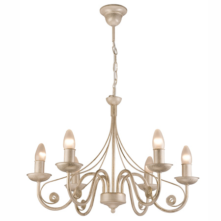 DONATO Hängelampe 6xE14 Kronleuchter Weiß Klassisch LM-6.29 Lamkur