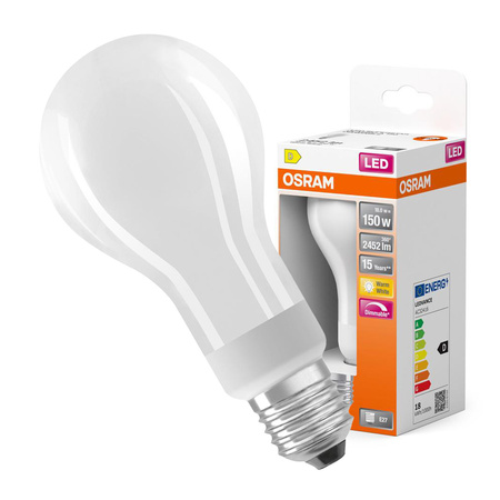 LED-Lampe E27 A60 18W = 150W 2452lm 2700K Warm 330° Glühfaden Dimmbar OSRAM SUPER STAR