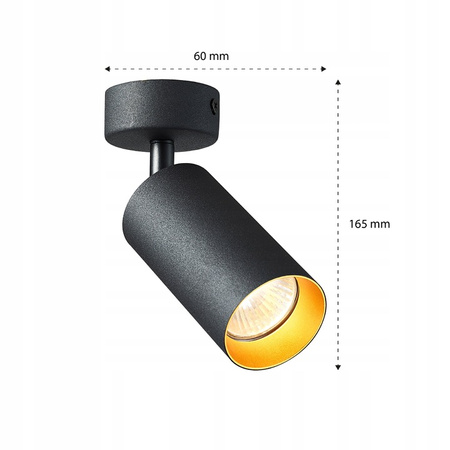 ERIS SPOT Deckenleuchte Reflektor GU10-Halogenlampe Schwarz und Gold