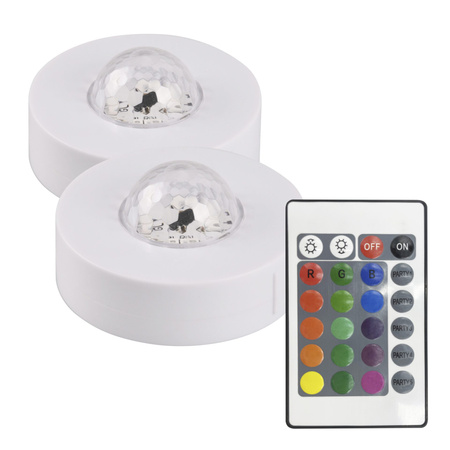 LED FESTA RGB Dekorative Party Lichter 2Stück. mit Batterie-Fernbedienung