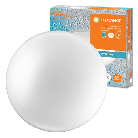 LED Decke Plafond 12W 900lm 4000lm Neutral IP44 Weiß mit Sound Sensor Decke Ledvance