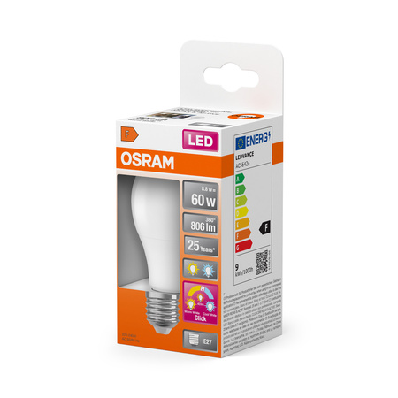 LED-Glühbirne A60 E27 8.8W = 60W 806lm 2700-4000K CCT 200° Relax Active und Sleep CLASSIC Osram