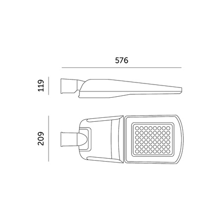 LED Industrie Straßenlampe 80W 13600lm 4000K Neutral IP66 IK09 Grau Master Street Kobi